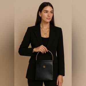 Cartier Trinity Black Leather Top Handle Bag